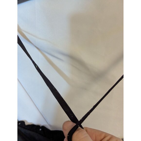 Black Glitter Mesh Long-Sleeve Underwire Ruched Mini Dress Size M NWT - Picture 7 of 9